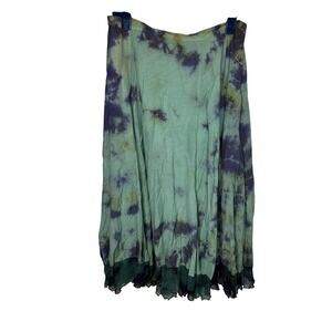 APU tie-dye Wimsucal Broomstick Flare skirt New Large elastic waist blue